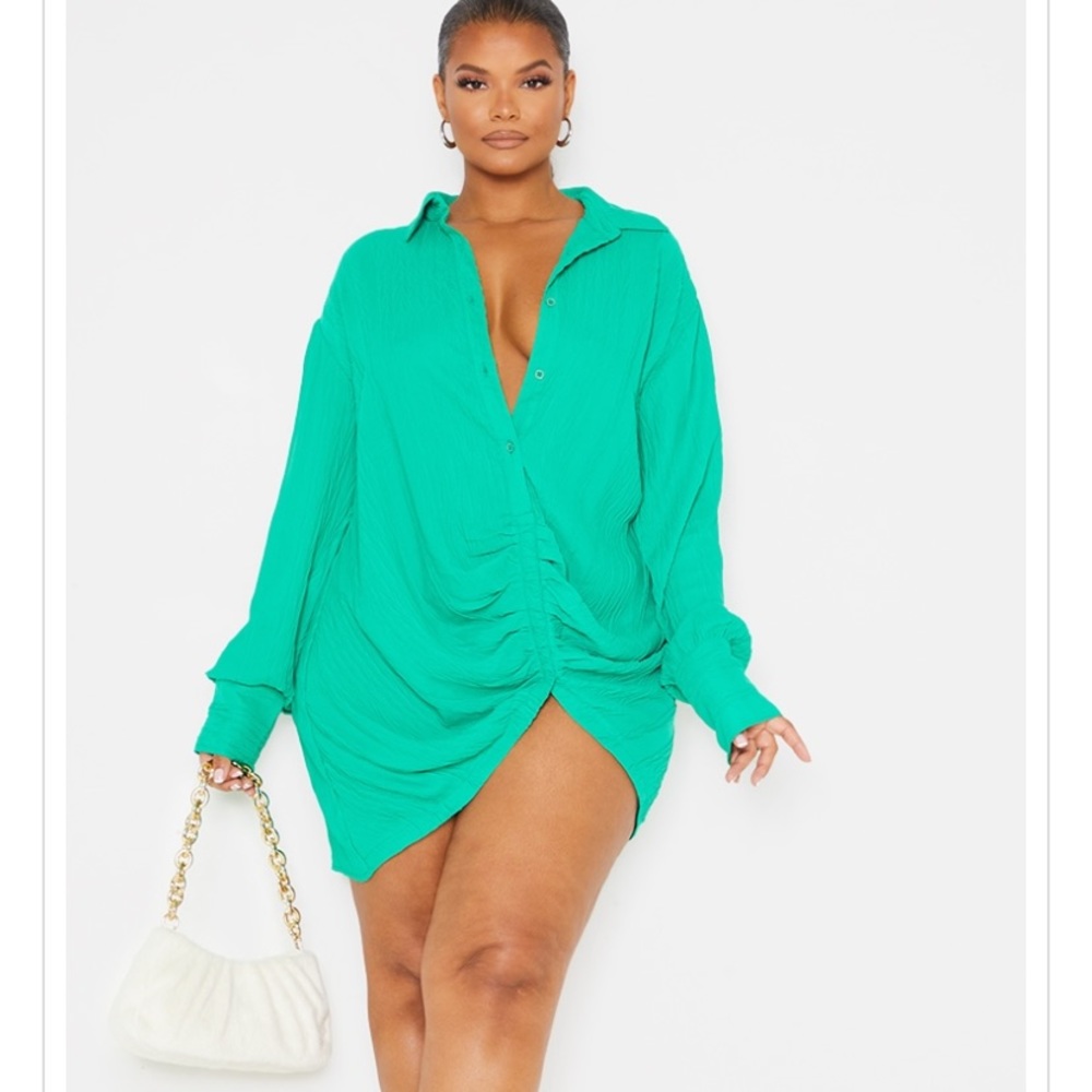 Pretty Little Thing Green T- Shirt Dress Size 20 NWT